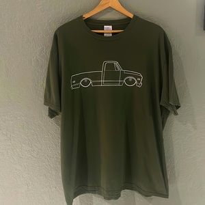 Lowered Chevy truck green T-shirt